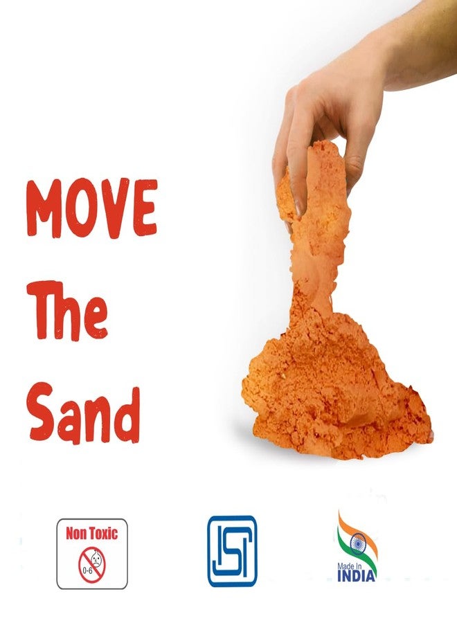 Rabbit Magic Flow Sand - 500g Orange with 24 Beach Toys | Non-Sticky, Easy to Mold, Mess-Free | Magic Active Sand | Artificail Magic Flow Sand - Image 3